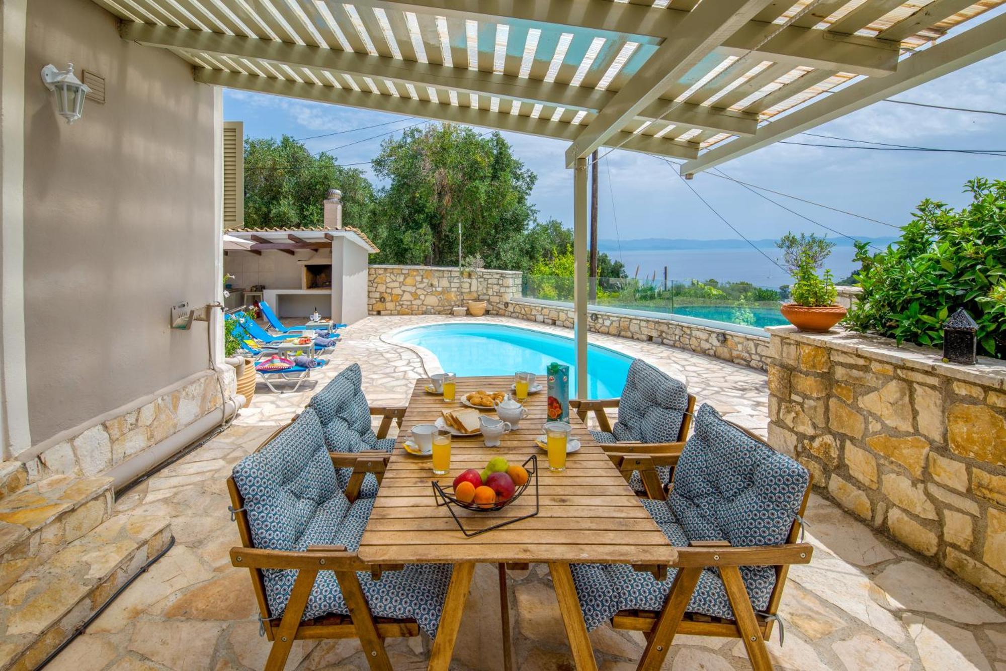 Loggos Seaview Cottage With Private Pool By Konnect Longos  Экстерьер фото