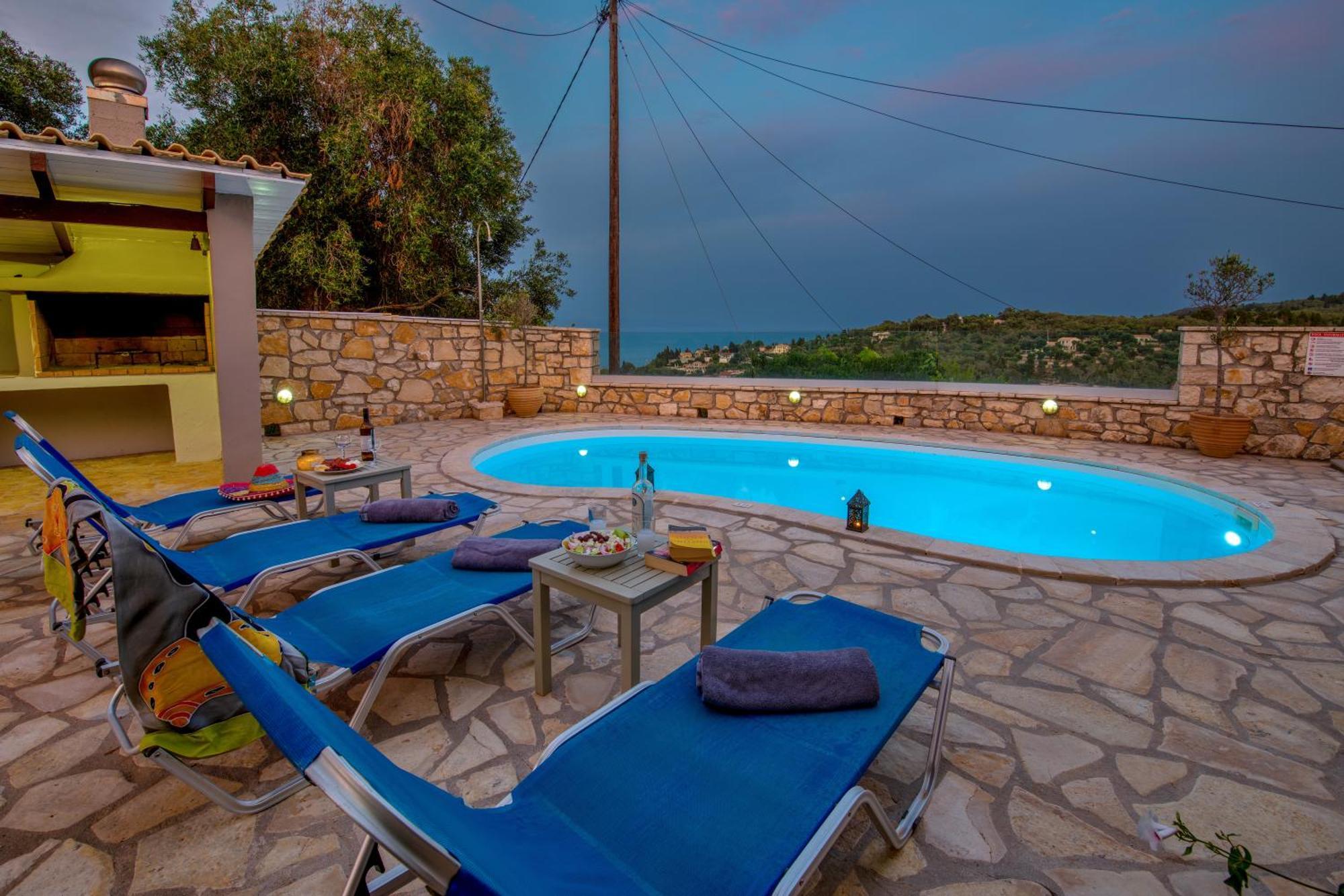Loggos Seaview Cottage With Private Pool By Konnect Longos  Экстерьер фото