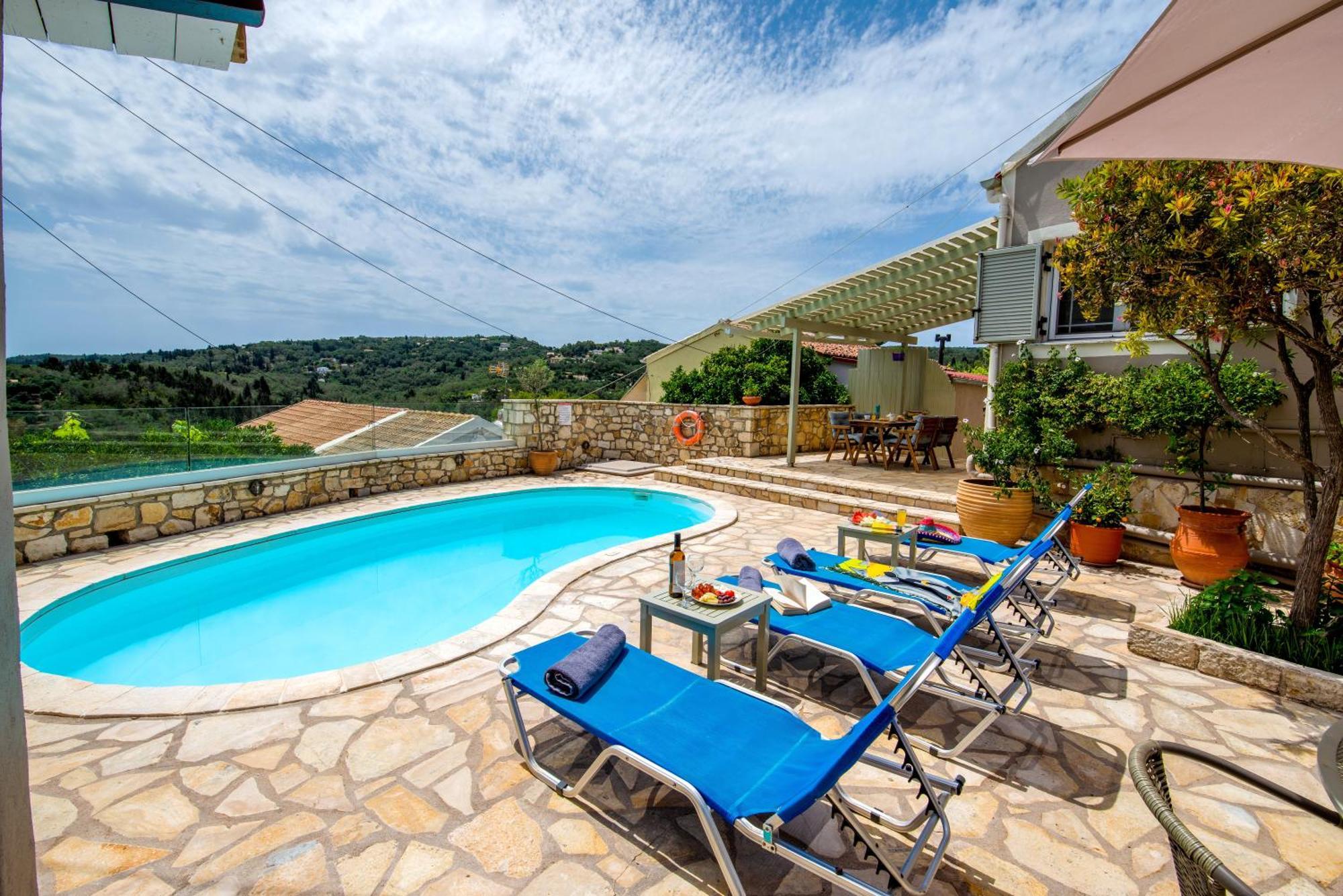 Loggos Seaview Cottage With Private Pool By Konnect Longos  Экстерьер фото