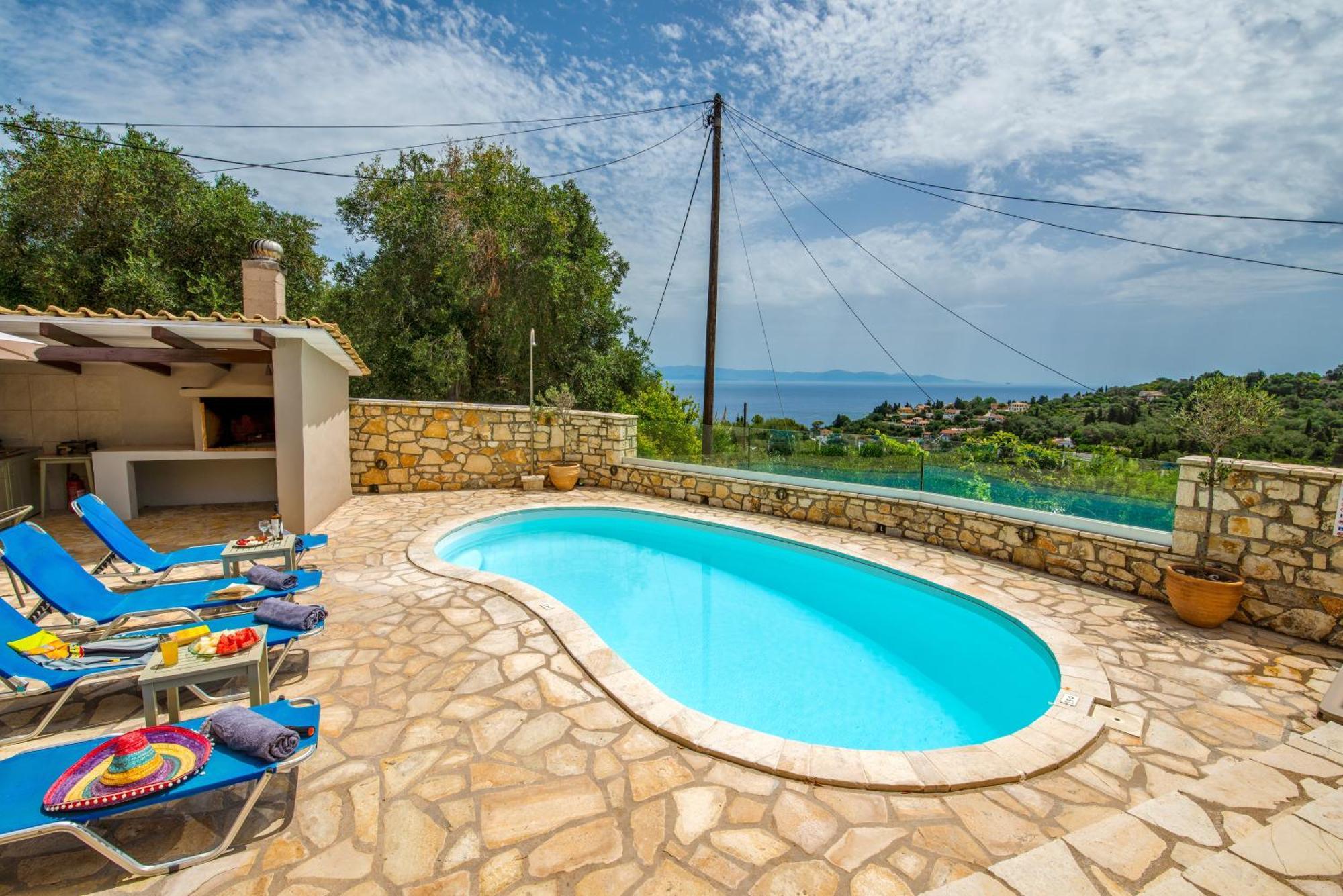 Loggos Seaview Cottage With Private Pool By Konnect Longos  Экстерьер фото