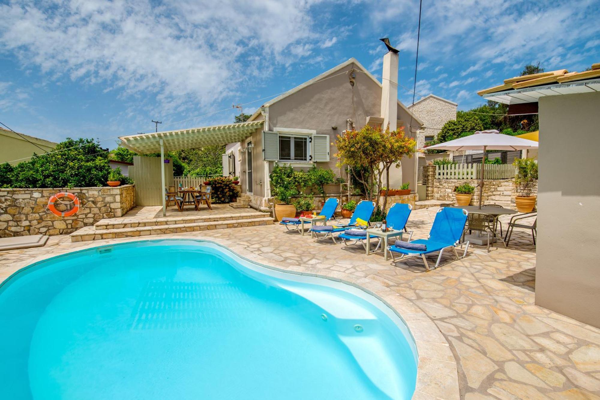 Loggos Seaview Cottage With Private Pool By Konnect Longos  Экстерьер фото
