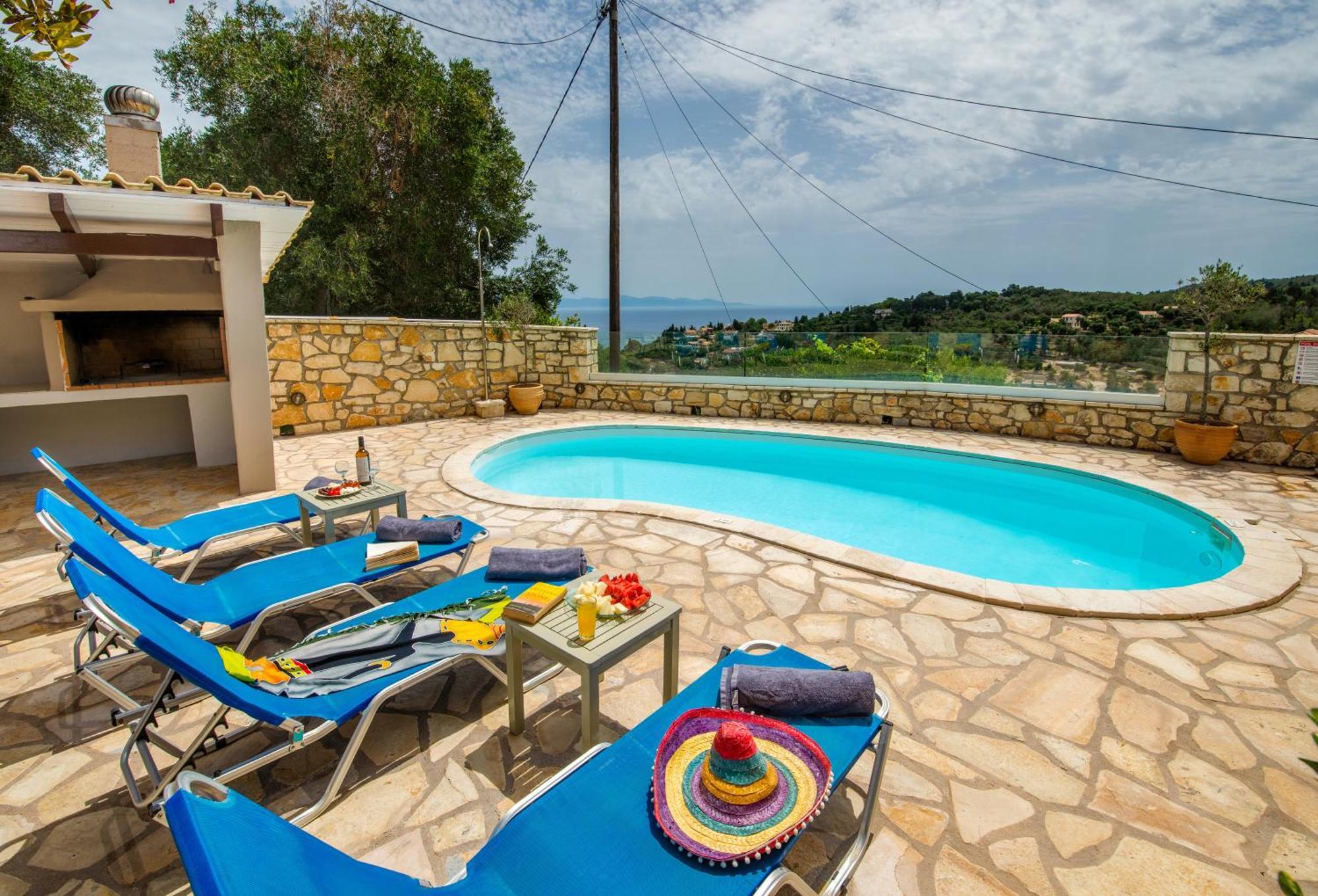 Loggos Seaview Cottage With Private Pool By Konnect Longos  Экстерьер фото