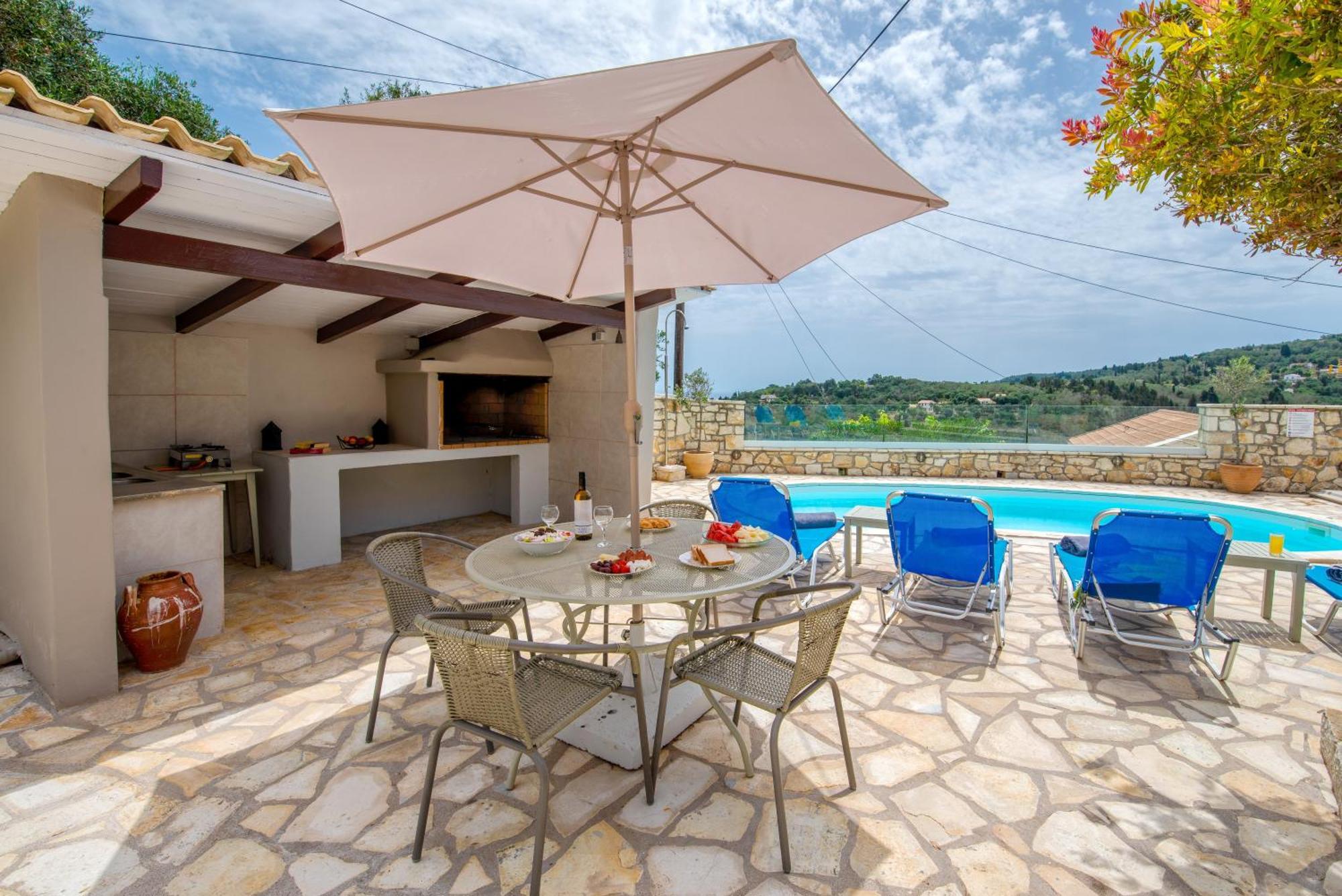 Loggos Seaview Cottage With Private Pool By Konnect Longos  Экстерьер фото