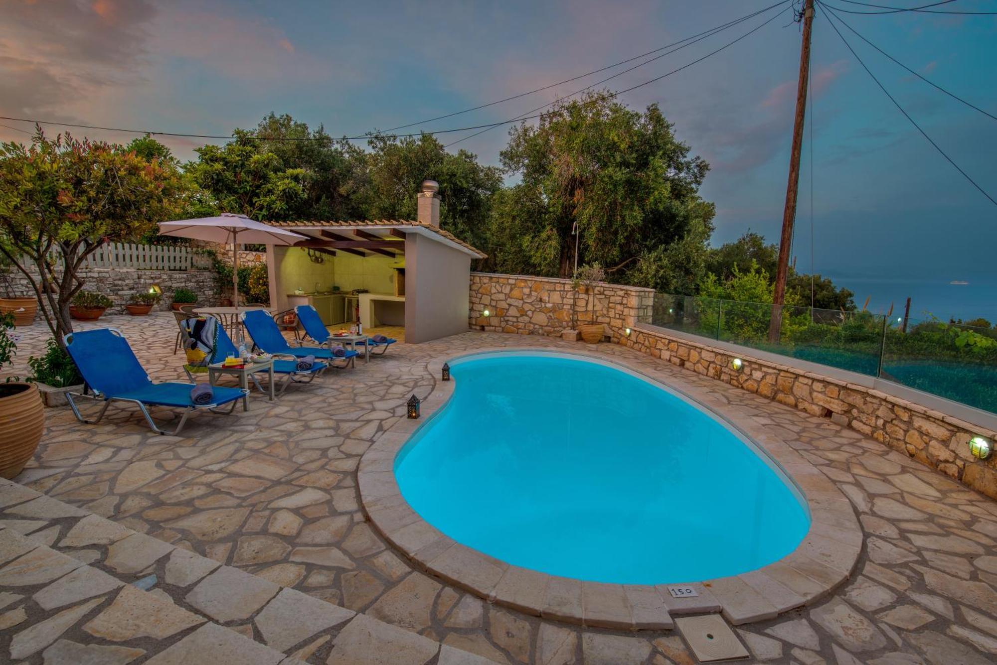 Loggos Seaview Cottage With Private Pool By Konnect Longos  Экстерьер фото