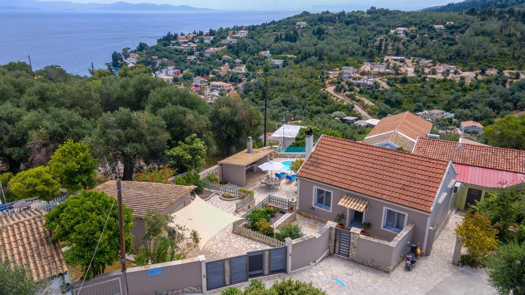 Loggos Seaview Cottage With Private Pool By Konnect Longos  Экстерьер фото